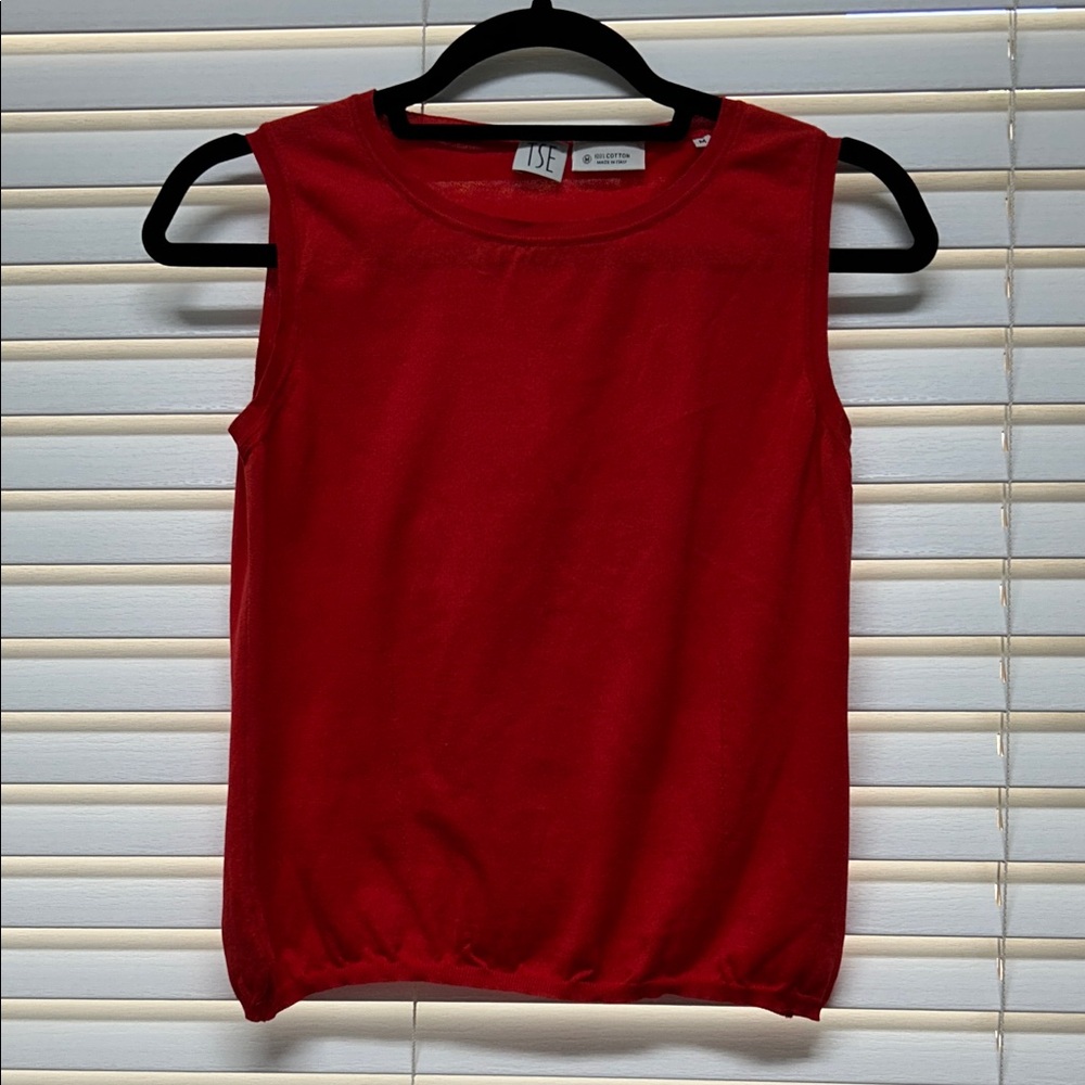 TSE Red Sleeveless Knit Tank